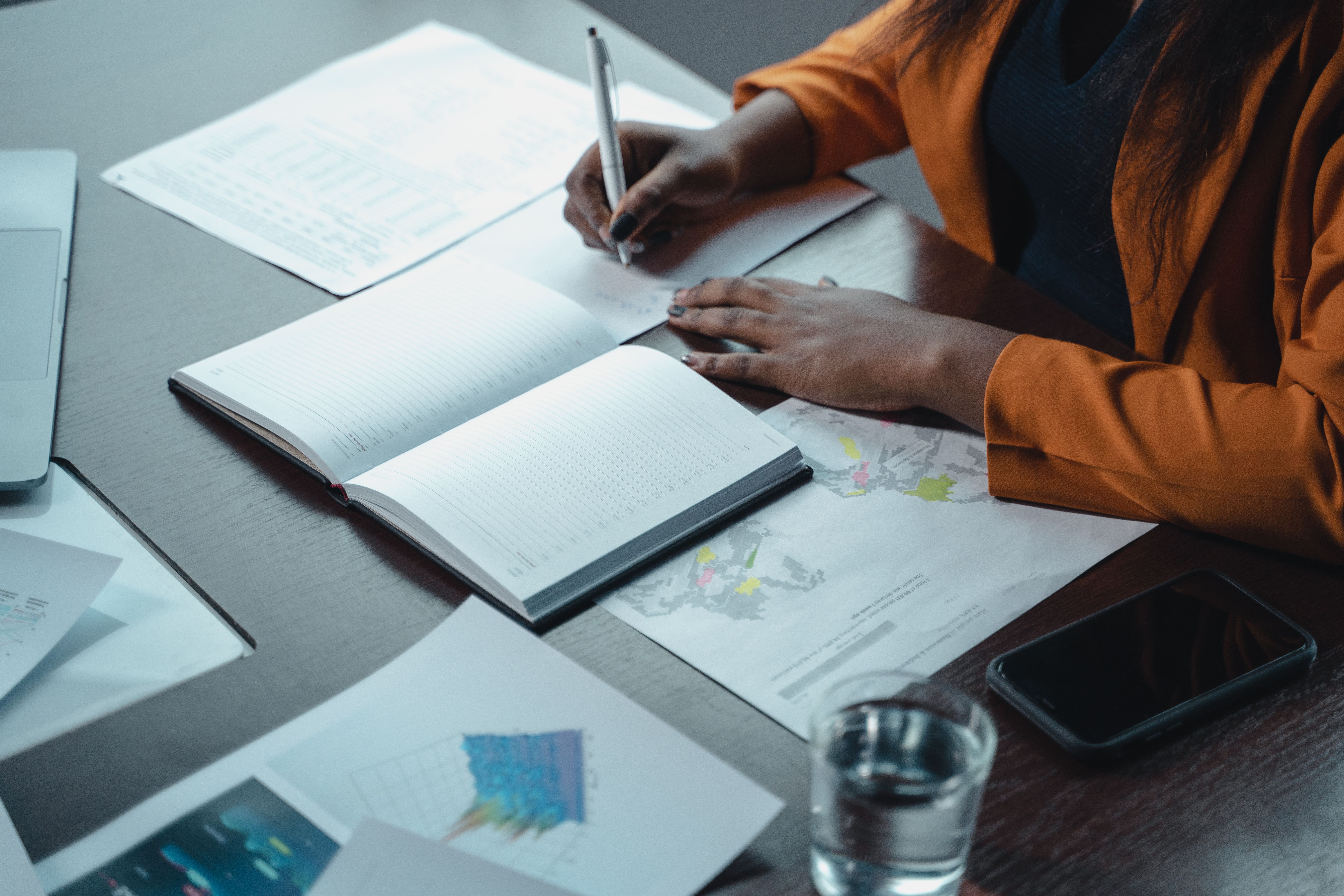 Clean professional office workspace for legal document management